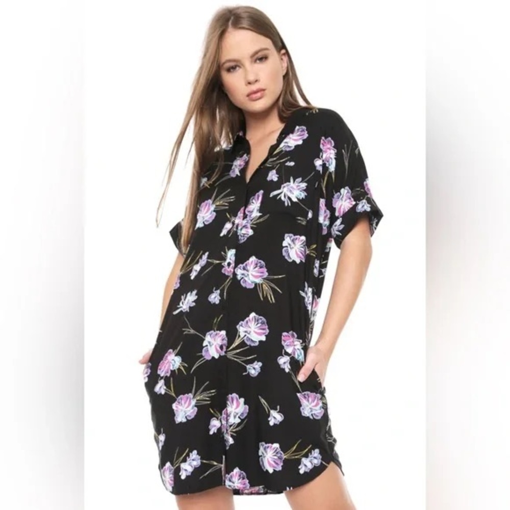 Vans Paradise Floral Shirt Dress Size Medium